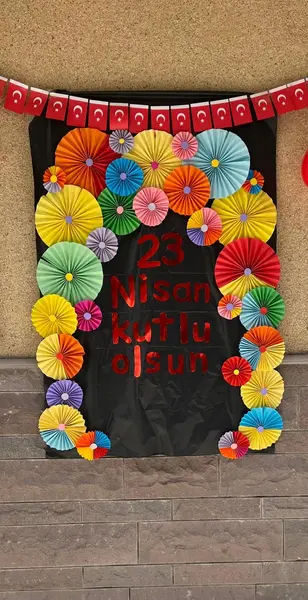 23 Nisan Ulusal Egemenlik ve Çocuk Bayramı için hazırlanan pano